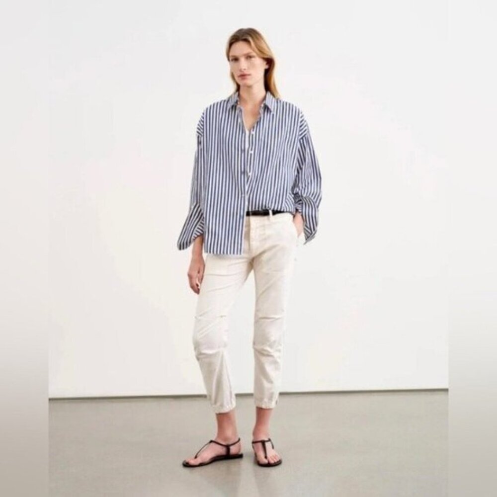 Nili Lotan Cotton Cropped Military Pants in Eggshell - 6 🇺🇸